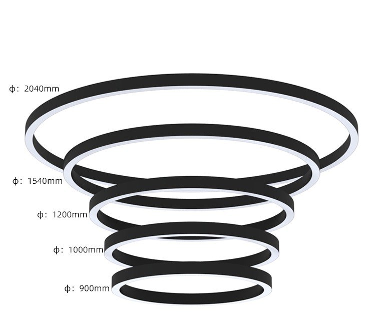 Round Aluminum LED Channel For LED Strip Lights Bendable Black Color