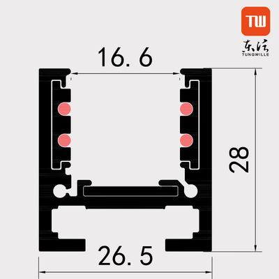 4 Wire Magnetic Track Lighting System Aluminium Surface Recessed For Led Light
