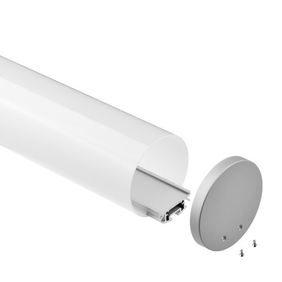 180 Degree Aluminum Suspended LED Profile Anodized Painting Round Shape