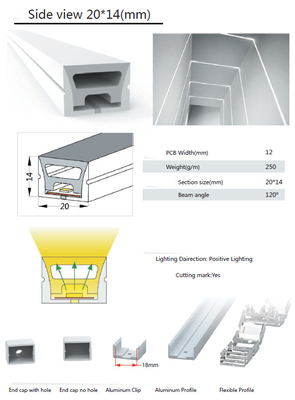 Recessed Mounted LED Silicone Tube IP68 Waterproof Milky Clear Color