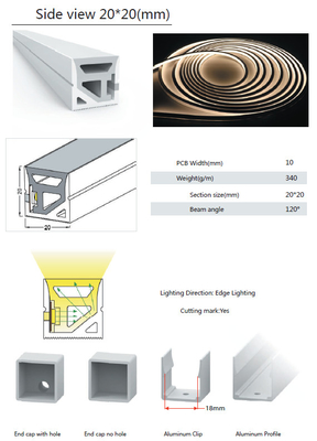 Flexible Rubber Silicone Tubing For LED Lights Strips 20×20mm