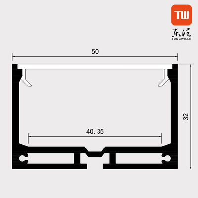 Alloy Extrusion Recessed LED Aluminum Profile For Linear Strips Light Bar