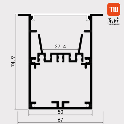 Anodized High Quality Profile Light LED Aluminum , Silver Aluminium Channel Profiles