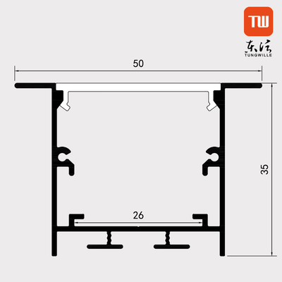 Anodized Suspended LED Profile , Profile Light LED Strip Silver Surface 50 X 35mm