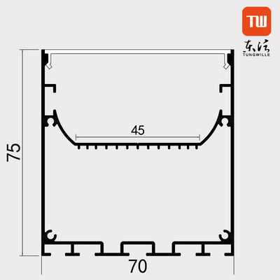 70×75mm Suspended LED Profile Channel Anodized Aluminium Alloy 6063 Material