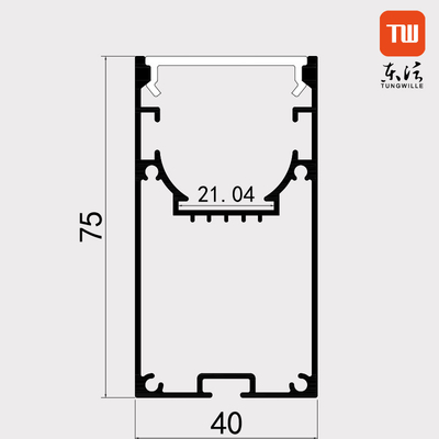Suspended Aluminium LED Strip Light Profile 40×75mm For Living Room
