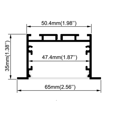 50x35mm LED Drywall Channel , Silver Aluminium Profile For LED Lighting Strip