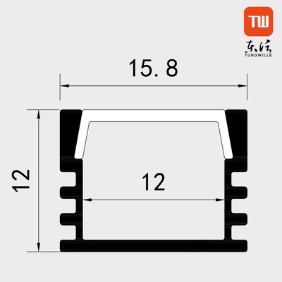 Aluminium LED Strip Light Recessed Channel Anodized Painting Silver Color
