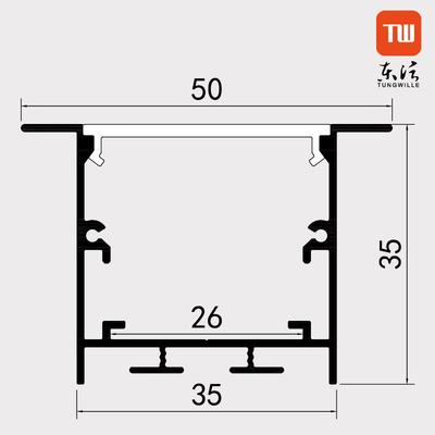 Industrial Waterproof Recessed LED Profiles 6063 Aluminum Alloy Material