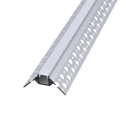 Silver Color Plaster In LED Profile , Aluminum LED Extrusion Profiles For Wardrobe