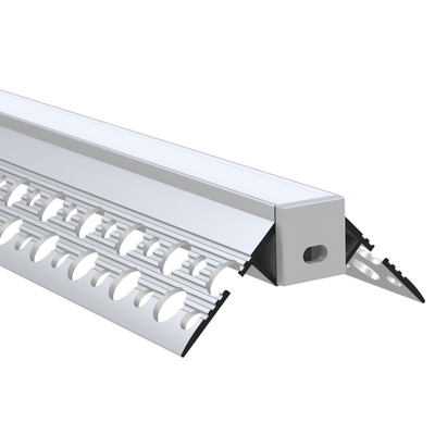 Silver Color Plaster In LED Profile , Aluminum LED Extrusion Profiles For Wardrobe