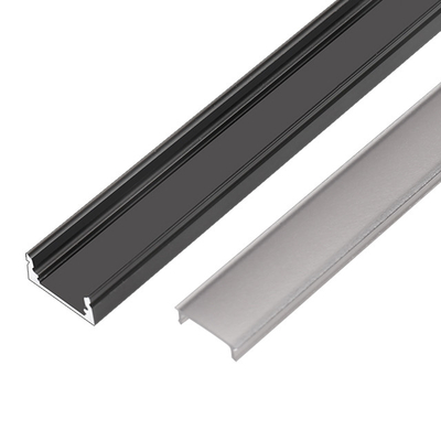 Thin Black LED Strip Profile , Cinema LED Aluminum Channel With Cover OEM