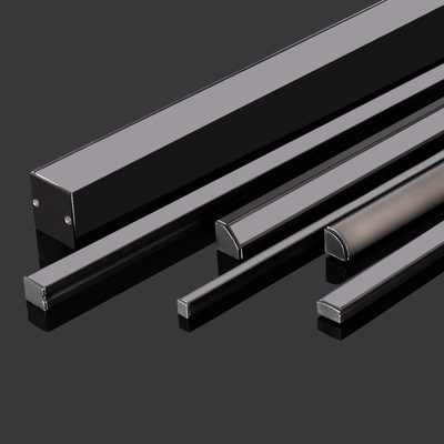 Thin Black LED Strip Profile , Cinema LED Aluminum Channel With Cover OEM