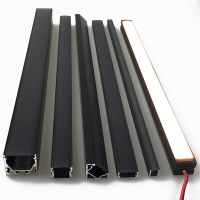 Thin Black LED Strip Profile , Cinema LED Aluminum Channel With Cover OEM