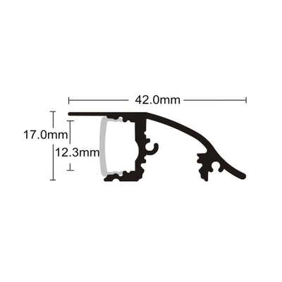 Extruded Aluminum Black LED Strip Light Channel Surface Mounting OEM ODM