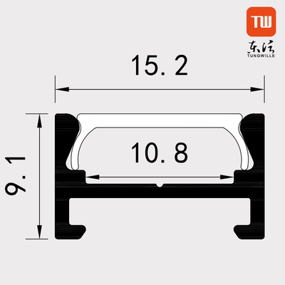 Silver LED Strip Aluminium Extrusions For LED Lighting Alloy 6063 Material