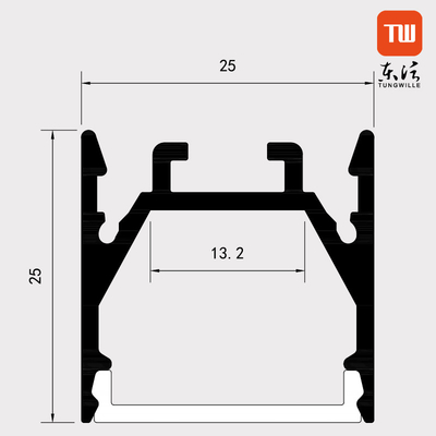 Modern Indoor Surface Mounted LED Profile 25mmx25mm For LED light diffuser