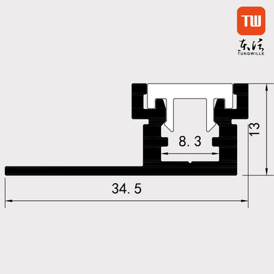 35mm Aluminum Plasterboard LED Profile Silver Color With Diffuser