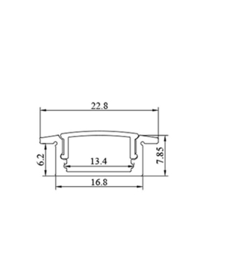 Milky Anodized U Shape Aluminium Profile For Kitchen Light Recessed