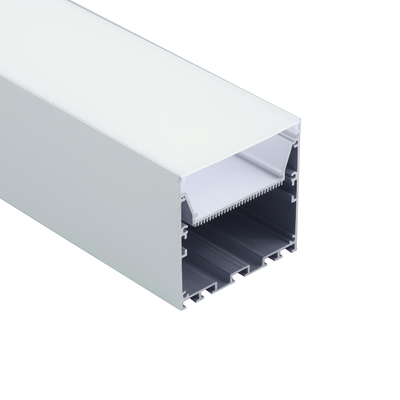 Aluminum Suspended LED Profile 79*77mm Heat Sink Housing Silver