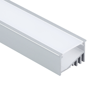 Silver Anodized Surface Mounted LED Profile PC Diffuser For Kitchen Lighting