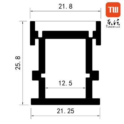 6063 Aluminum Alloy Led Strip Light Channel Heat Sink Surface Led Extrusion Profile