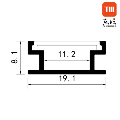 Cabinet Led Strip Aluminium Extrusion Waterproof Anodized Or Powder Coated