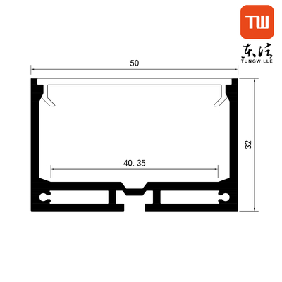 6063 T3 Square Led Strip Light Aluminium Profile For Home Lighting