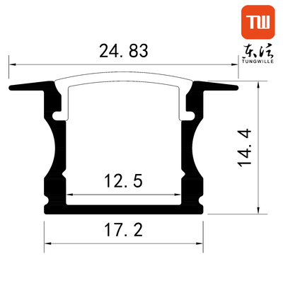 Anodized Silver Recessed Led Aluminum Profile For Cabinet Lighting