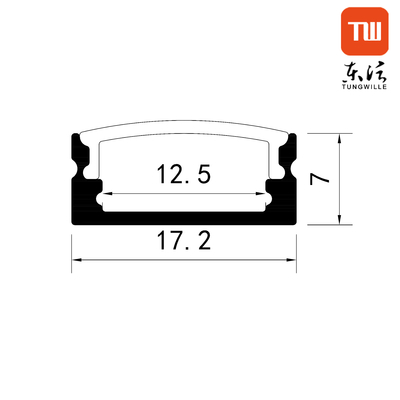 Indoor Lighting Surface Aluminum Led Profile Milky White Diffuser