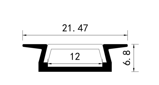 LED Strip LED Aluminum Profile With PC Cover End Caps And Mounting Clips