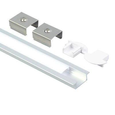 LED Strip LED Aluminum Profile With PC Cover End Caps And Mounting Clips