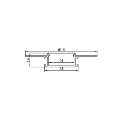 LED Strip Light Recessed Drywall Aluminium Channel Extrusion For Plaster Gypsum