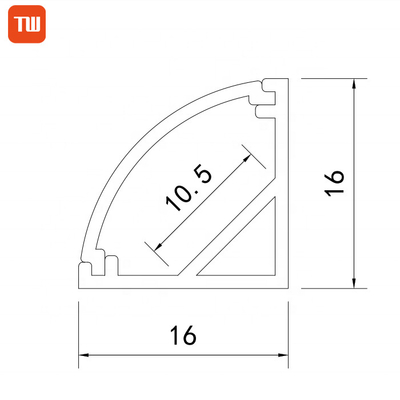 V Shaped Triangle Extrusion Aluminum Corner LED Profile 16X16mm