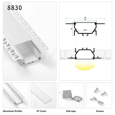Gypsum Trimless Recessed Aluminium Led Channel Ceiling Mount Linear Light