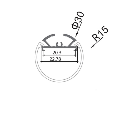 Round Shape Suspended Led Aluminum Profile For Ceiling 30mm Dia Pendant Lighting