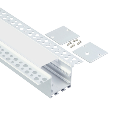 74mm Wide Recessed Led Aluminum Profile Channel Milky PC Cover Led Linear Light