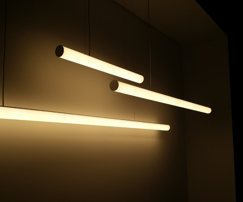 60mm PC Milky Cover Extrusion Suspended Led Aluminum Profile For Ceiling Lighting