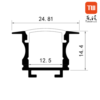 U Shape Furniture LED Light Aluminum Channel , Silver Aluminum Recessed LED Profile