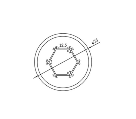 360 Deg Beam Angle Round Tube Aluminium LED Lighting Profile For Office Light
