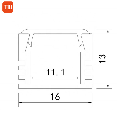 Aluminum Housing Led Channel Surface Mounted Led Profile For Office Lighting