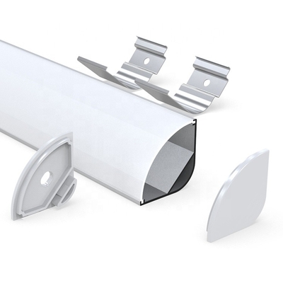 White 30mm Corner Aluminum LED Strip Channel For Wardrobe Office