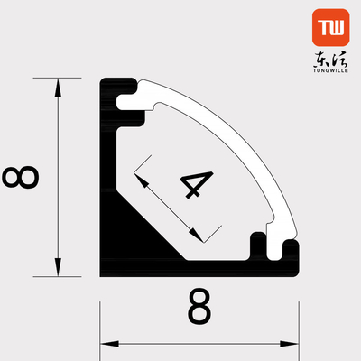 Aluminum Alloy LED Strip Light Corner Profile Anodized painting For Indoor