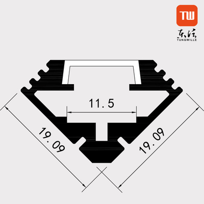 Anodized Recessed Corner LED Profile Silver White Black Aluminium Material