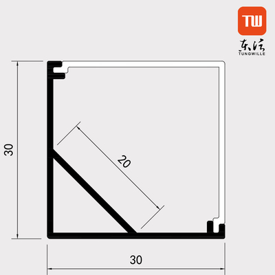 OEM LED Strip Corner Channel ,  V Shaped Extrusion 45 Degree Aluminum LED Channel