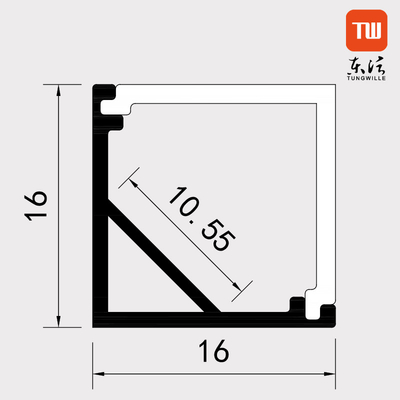 90 Degrees Angle Corner LED Profile Wall Mounted For Cabinet