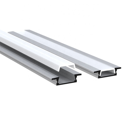 Square Recessed LED Strip Channel , Recessed LED Extrusion For Cabinet Cupboard
