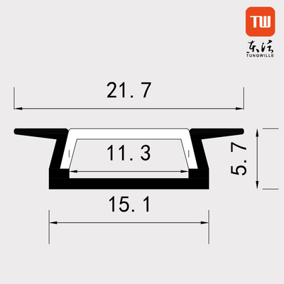 Square Recessed LED Strip Channel , Recessed LED Extrusion For Cabinet Cupboard