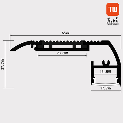1m 2m Plasterboard LED Profile Black Color Aluminium Alloy 6063 T5 Material