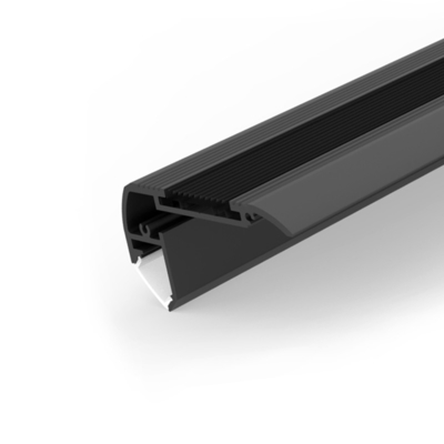 1m 2m Plasterboard LED Profile Black Color Aluminium Alloy 6063 T5 Material